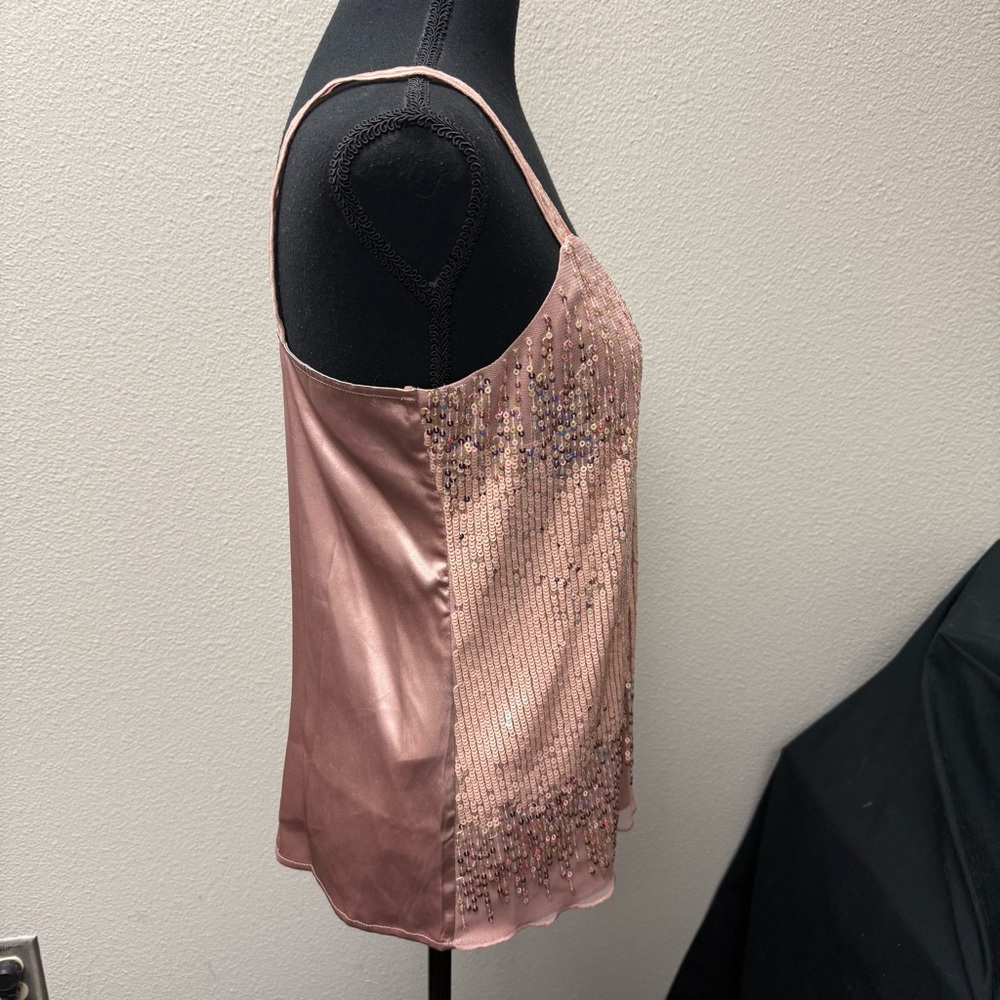 NWT White House Black Market Amelie Sequin Cami Small Antique Blush Tank - Picture 9 of 13